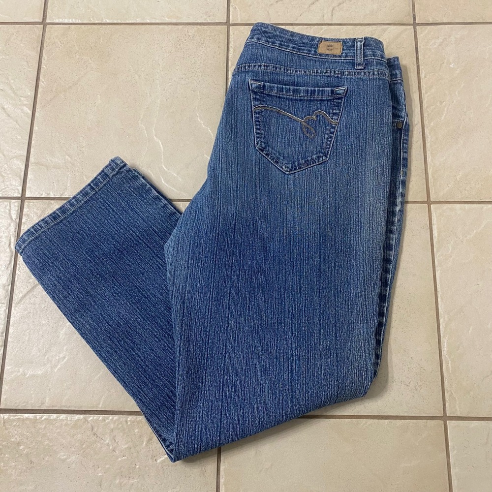 Bandolino‎ Blu Mandie Mid Rise Bootcut Jeans Blue Size 18